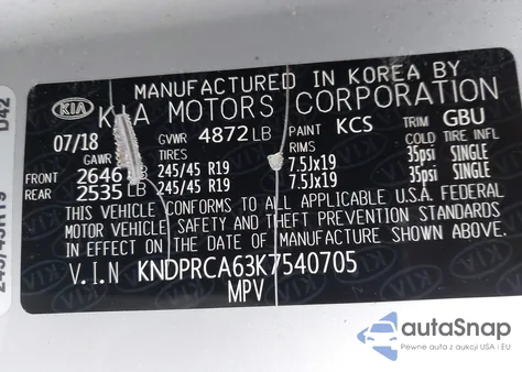 2019 Kia Sportage Sx Turbo from USA, damaged, VIN KNDPRCA63K7540705